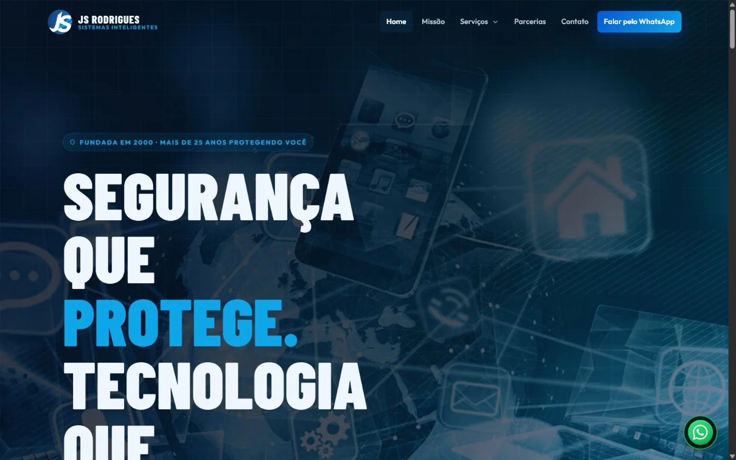 Screenshot do site JS Rodrigues Sistemas